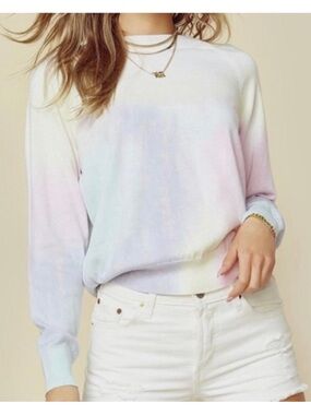 27 Miles Malibu Pastel Crew Tie Dye Sweater Size Large